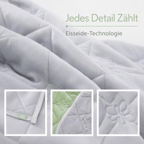 Couverture rafraîchissante été Q-Max 0.6 tissu doux auto-refroidissant vert 100x150cm - 8