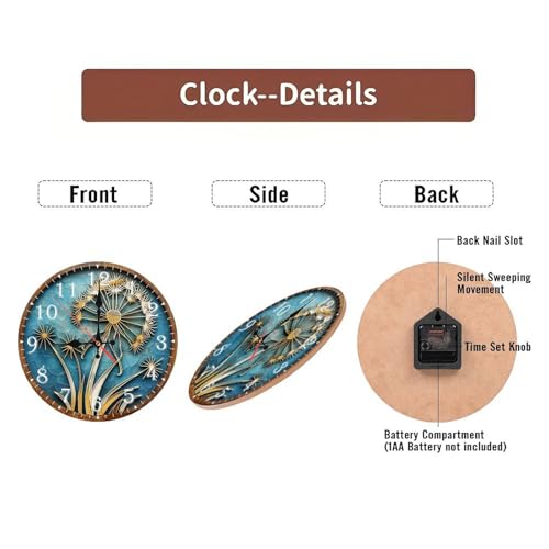 Reloj de pared de madera silencioso 10 pulgadas miniatura 6