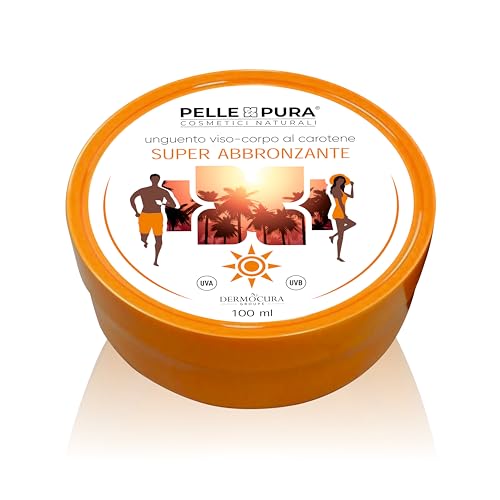 Ungüento de piel pura súper bronceador para un bronceado extremo intenso y duradero con caroteno activador de melanina eficaz al sol o en las camas solares y resistente al agua, 100 ml