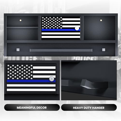 NUWJBYE Police Gear Rack, Wall Mounted Police Hanger with Hooks, Tactical Duty Gear Rack with Password Lock Safe, Black Body Armor Stand for Police, Law Enforcement, Academy Graduation Gift by NUWJBYE - Image 6