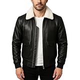 blouson cuir aviateur americain top gun 100 % cuir véritable : fabriqué à partir de cuir véritable de haute qualité pour une durabilité durable et un look haut de gamme qui s'améliore avec le temps.