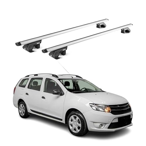 OMAC Barres de Toit Aluminium certifiées TÜV pour Dacia Logan MCV Kombi 2007-2020 – pour Rails de Toit Standards – Rainure en T – Charge Max 90 kg –...