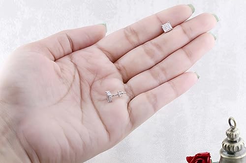 Dazzlingrock Collection 0.30 Carat (ctw) Round White Diamond 5mm Hip Hop Iced Out Studs in 925 Sterling Silver, Screw Back, Unisex Design Ladies, Mens Real Diamond Earrings3