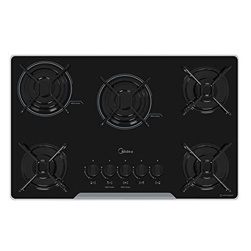 Cooktop à Gás 5 Bocas Midea, com Mesa de Vidro, Bivolt