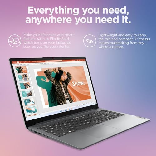 Image of Lenovo IdeaPad 1 Laptop Computer for Business and Student, 15.6 inch FHD Display, Intel Dual Core Processor, 8GB DDR4 RAM, 1TB PCIe SSD, WiFi 6, Bluetooth 5.2, Type-C, Grey, Windows 11 Pro