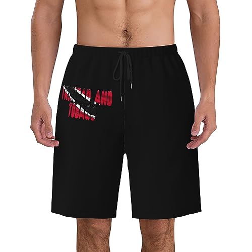 Trinidad and Tobago Flag Proud Mens Swim Trunks Quick Dry Swim Shorts Swimwear Bathing Suits with Pockets