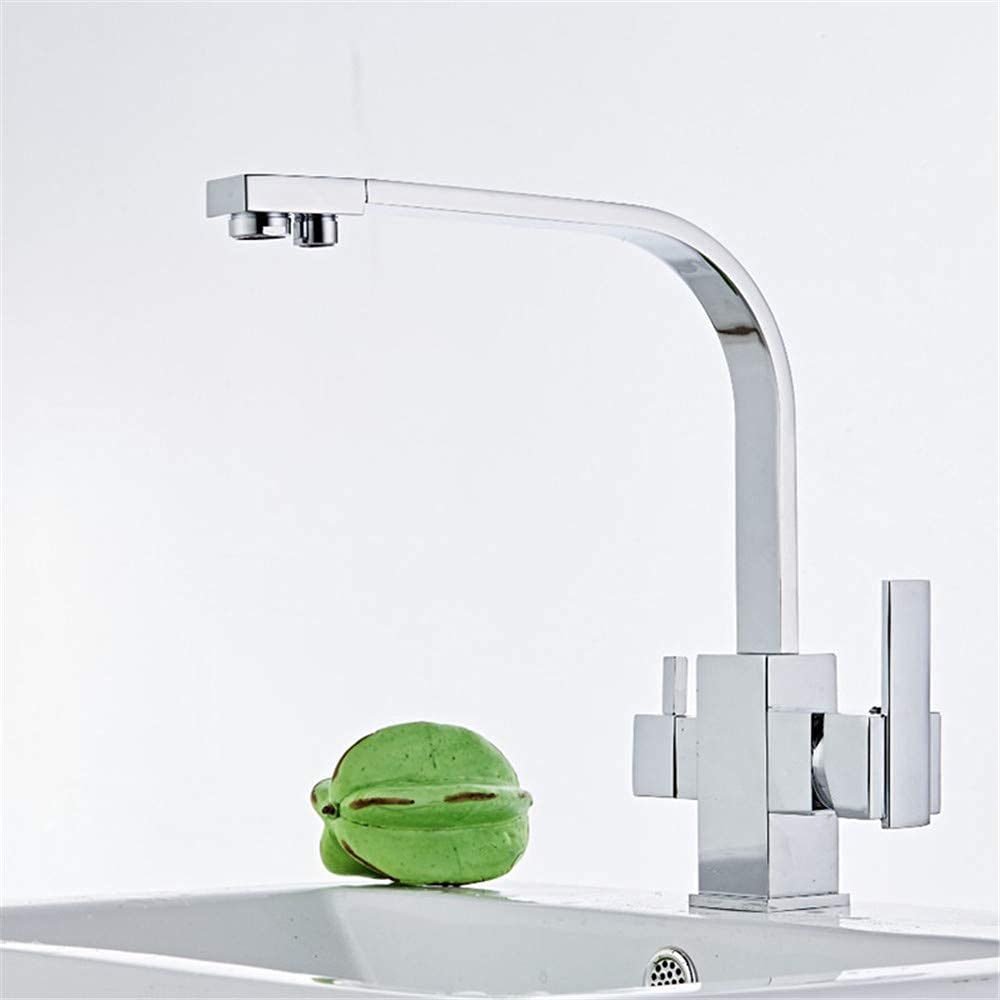 Robinet de cuisine en cuivre pur mitigeur premium double sortie eau filtrée