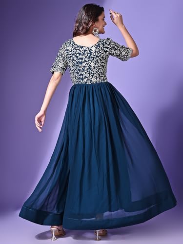 Image of Fashion Basket Georgette Embroidered Anarkali Dress for Women