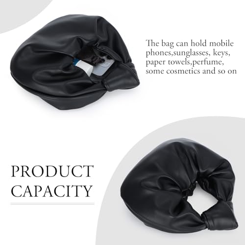 Image of Fecialy Women's Ruched Clutch Purse PU Leather Hobo Handbag Knot Formal Evening Bag Pleated Bag