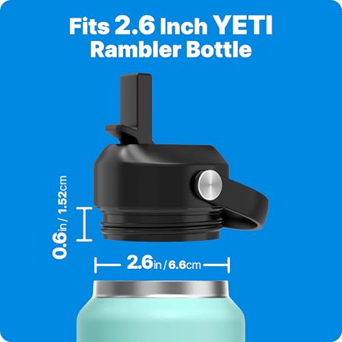 Image of Straw Lid for Yeti Rambler Water Bottle 18 26 36 64 oz, Replacement Lids with Straw for YETI Rambler Bottle, BPA Free Straw Cap