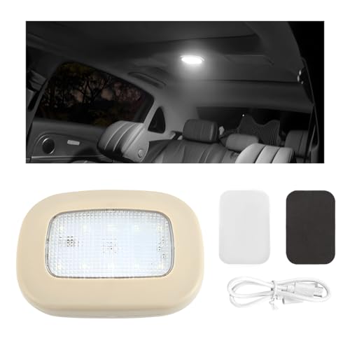 Wevdn Magnetic Dome Light, Energy-Saving Automotive Interior Ceiling Lightt, Universal Interior Ceiling Light for Car RV and Camper, Car Accessories (Beige)