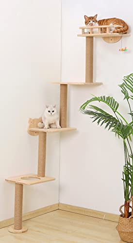 Árbol para gatos montado en pared con 4 niveles miniatura 1