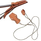 ☆ Color: marrón oscuro Cuerda tensora recurva y arco largo, correa de piel con disco, arco recurvo para arco largo tradicional