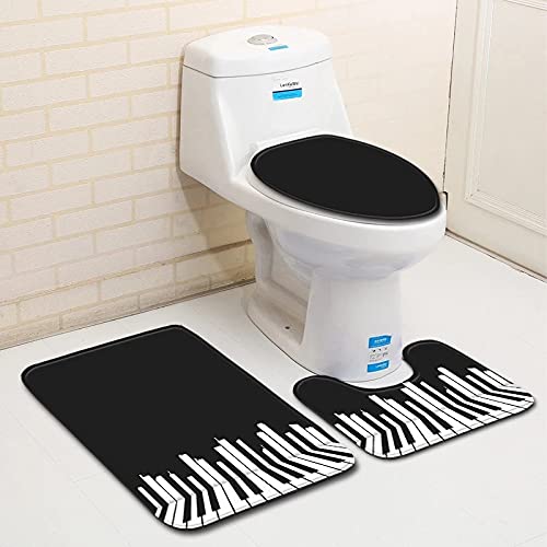 Aintap 3-teiliges 3D-WC-Sitzbezug-Set – Badezimmerpolster, Bodenmatte und Teppich mit WC-Vorleger und Deckelbezug, 40 x 60 cm – Bild 4