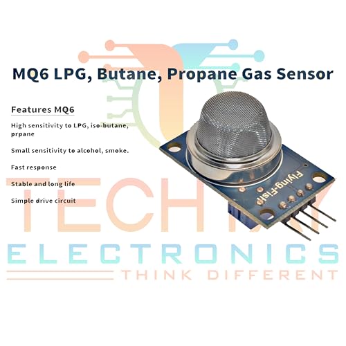Image of Techtay Electronics MQ-6 Gas Sensor Module | LPG, Butane & Propane Gas Leak Detector | Analog & Digital Output | Ideal for Arduino, IoT & Home Safety Projects | Pack of 1