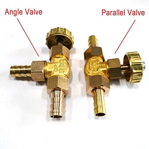 1/4" Brass Needle Valve Propane Butane Gas Adjuster Barbed Spigots 1 Mpa Parallel Control Needle Valve Replacement for Water Gas Two Way Flowing (Parallel Adjust Valve,DN Ф8mm) - Image 3