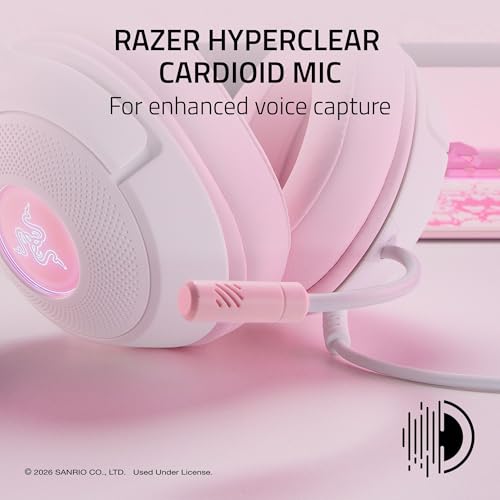 Razer Kraken Kitty V2 USB Wired Headset w/Kitty Ears, Hello Kitty Edition - image 4