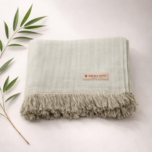 Image of 100% Bamboo Large Bath Towel | Buttery Soft, Ultra-Absorbent, Lightweight, Anti-Microbial, Hypoallergenic, Quick Dry | Suitable for Daily use, Travel, Gym, Swimming (Olive)