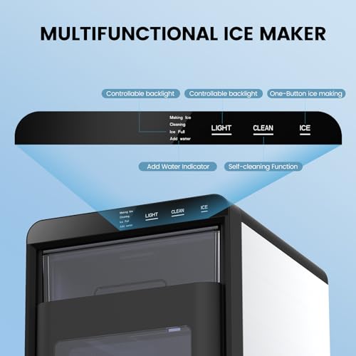 Image of Nugget Ice Makers Countertop, 44Lbs /24H Crushed Ice Maker & Chewable Pellet Ice Machine with Ice Scoop, Pellet Ice Makers with Removable Basket,Sonic Countertop Ice Machine for Home /Kitchen /Office
