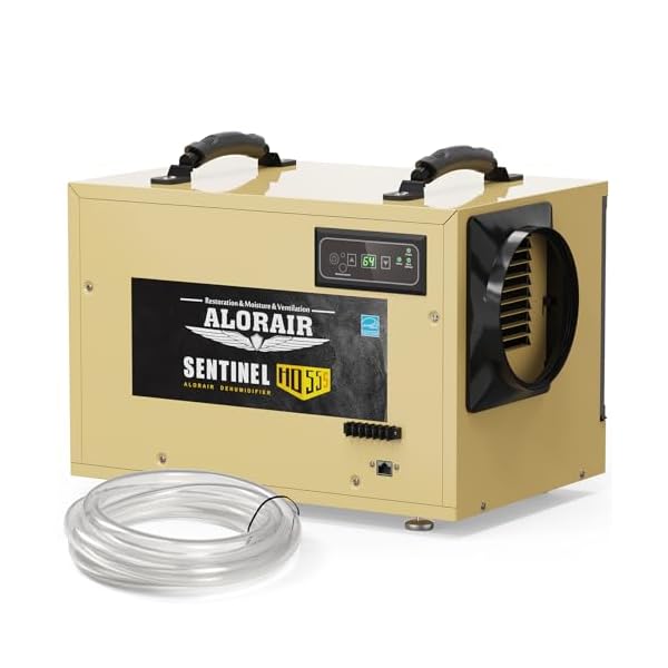 Alorair 120 ppd commercial dehumidifier with drain hose for crawl spaces basements industry water damage unit cetl listed compact auto defrost crawlspaces dehumidifiers gold  urban country home decor