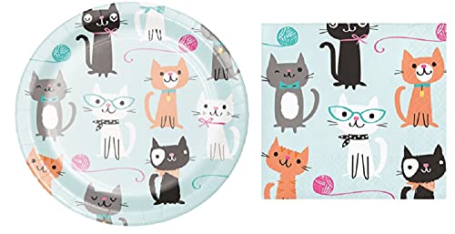 Creative Converting Party Creations Cat Party Dessert Plates (16)...