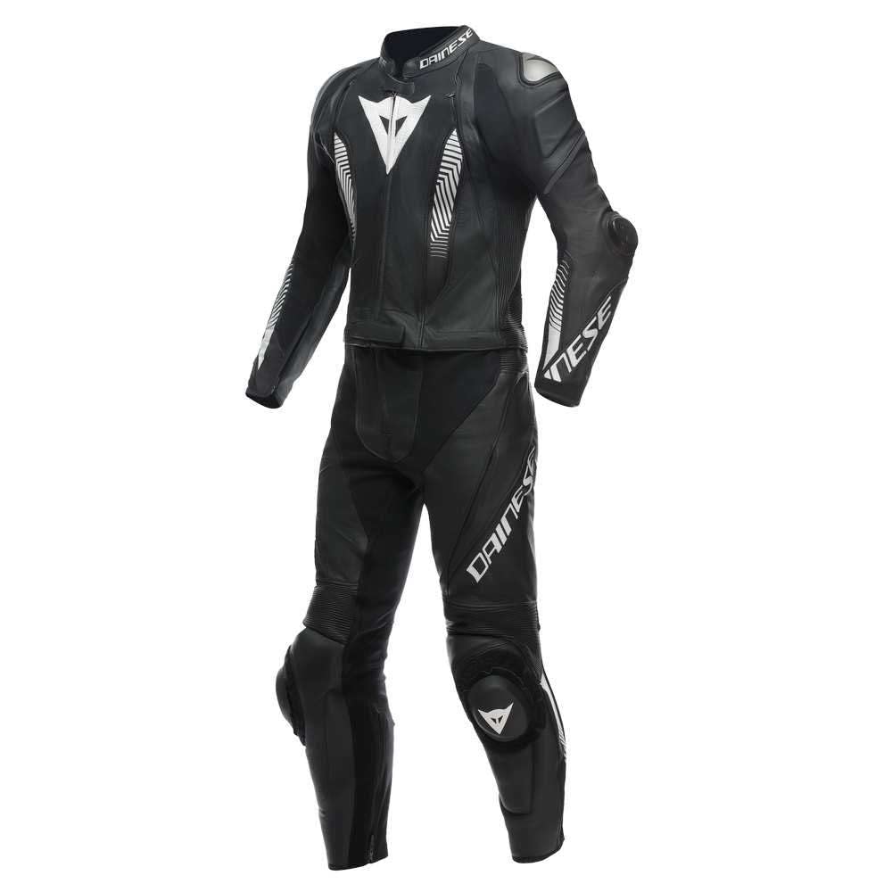 DAINESE Laguna Seca 5 Tuta in pelle da moto a 2 pezzi, nero/bianco, 52