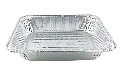Handi-Foil 1/2 Half-Size Deep Aluminum Steam Pan w/Lids -Disposable Trays (Pack of 100)