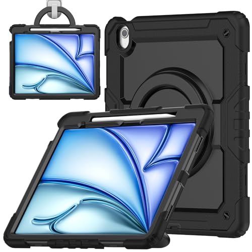Coque iPad Air 13 M4 avec fente stylo et poignée rotative pour une prise en main anti-chute