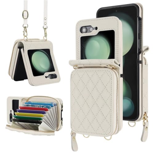 Étui portefeuille Galaxy Z Flip 4 avec lanière pour garder les mains libres en ville