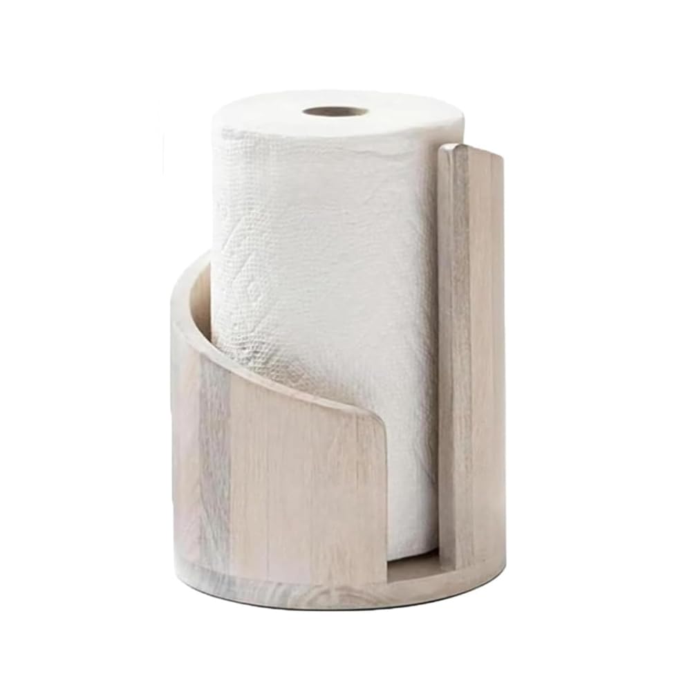 Xnuiasqe White Spiral Design Decorative Storage Box Mountain Paper Towel Holder Countertop With Iron Holder And Round Base For Home B