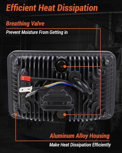 image for BICYACO DOT 120W 4x6 Inch LED Headlights DRL Rectangular Replacement H