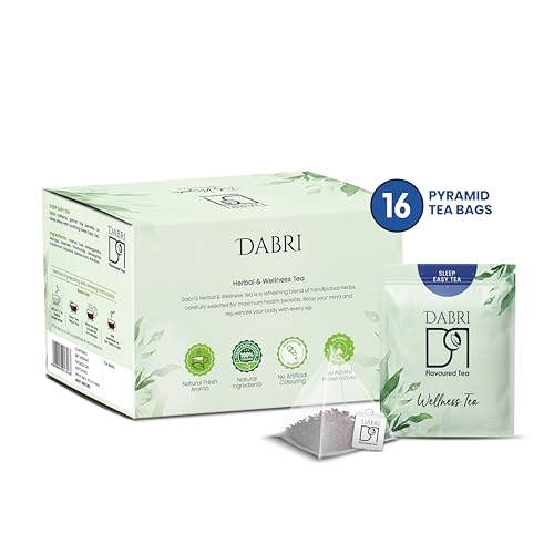 Image of Dabri Sleep Easy Wellness Tea 32 Dip Tea Bags|Pure Herbal Blend with Natural Taste|Antioxidant-Rich|Cognitive support|Detoxifies body|Releases anxiety