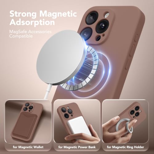 Image of Magnetic for iPhone 16 Pro Case Silicone Brown