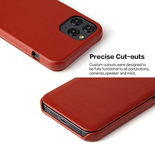 Housse iPhone 15 Pro ultra-mince en cuir de vachette robuste - 6