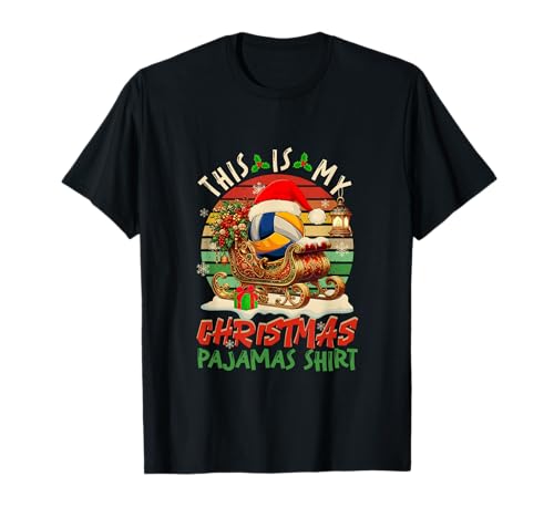 Vintage Retro My Christmas Pajama Shirt Volleyball Player T-Shirt