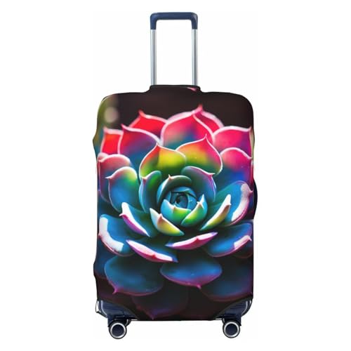 Colorful Succulent Print Luggage Suitcase Cover Protector Luggage Washable Covers With Concealed Zipper