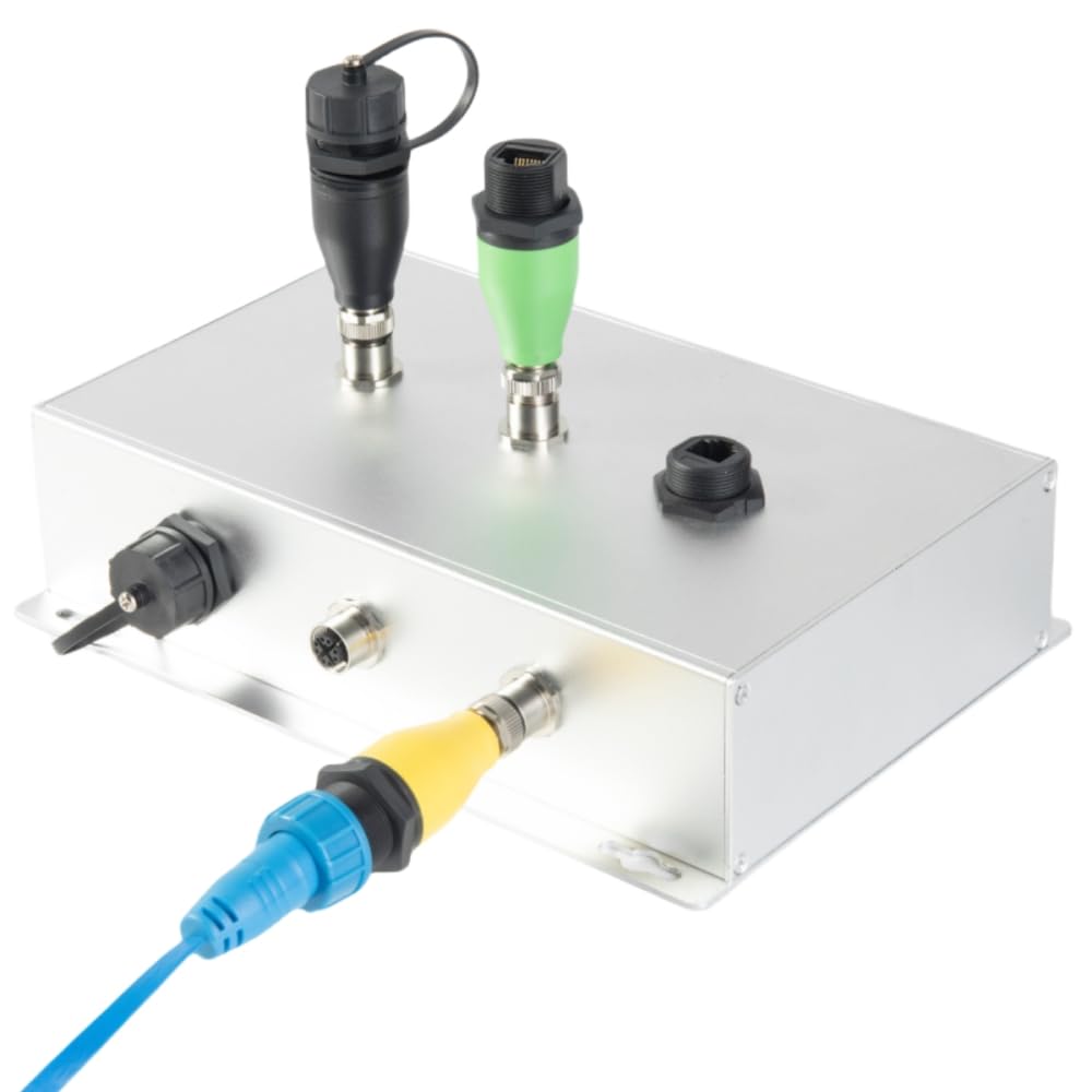 Adaptador de montaje en panel M12 X de 8 pines a RJ45 RJ45 Red Ethernet Cat6 a M12 conector circular macho IP67 impermeable blindado enchufe de alimentación compatible con cámara industrial GigE