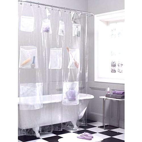 MAYTEX Mesh Pockets PEVA Shower Curtain