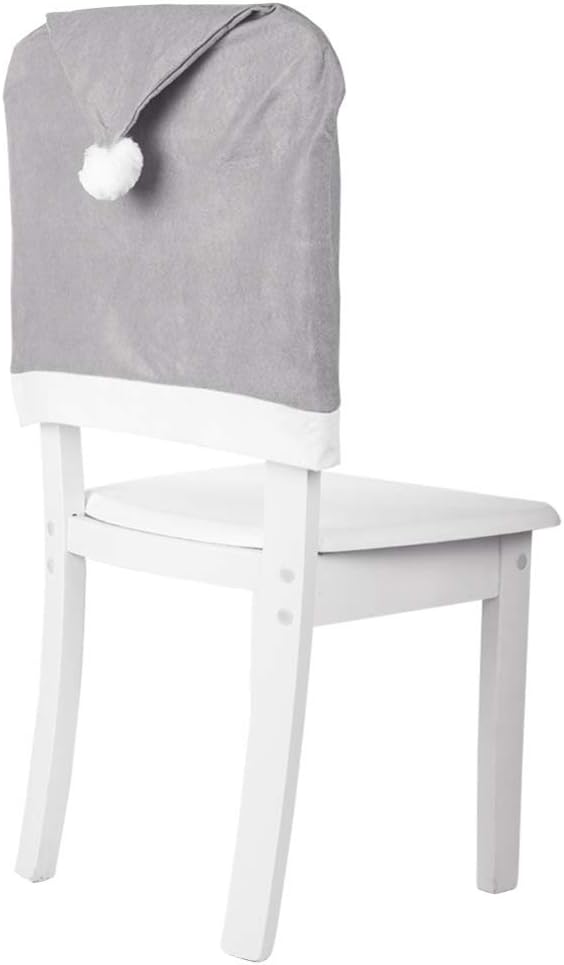 STOBOK 6pcs Christmas Chair Back Covers Santa Claus Hat Dining Chair Slipcovers Christmas Holiday Party Decorations Suppplies