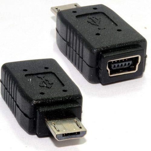CABLEPELADO Adaptateur Mini USB Femelle vers Micro USB Mâle | Femelle à Mâle | Noir | Pour Téléphones Portables et MP3 | 1 Unité
