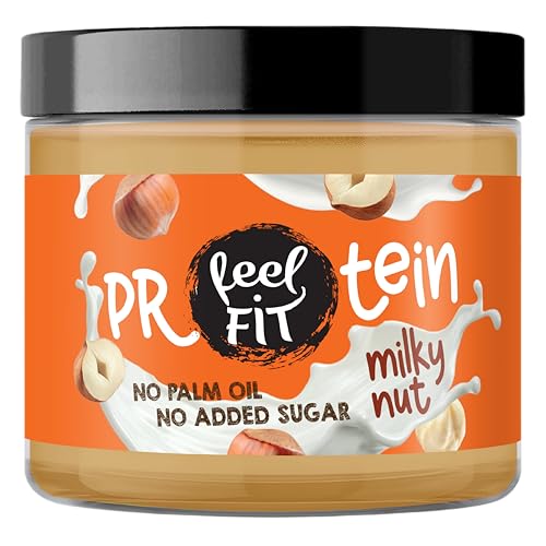 Feel FIT Protein Milky Nut Milch-Haselnuss-Aufstrich, ohne Zuckerzusatz, ohne Palmöl, keto&low carb, Proteincreme 24{4b51442c1c315ceb2b53776cc0e9706dbc06d56c08475921505b97d28d6020b8} Eiweiß, 200g Feel FIT Protein Milky Nut Milch-Haselnuss-Aufstrich, ohne Zuckerzusatz, ohne Palmöl, keto&low carb, Proteincreme 24{4b51442c1c315ceb2b53776cc0e9706dbc06d56c08475921505b97d28d6020b8} Eiweiß, 200g