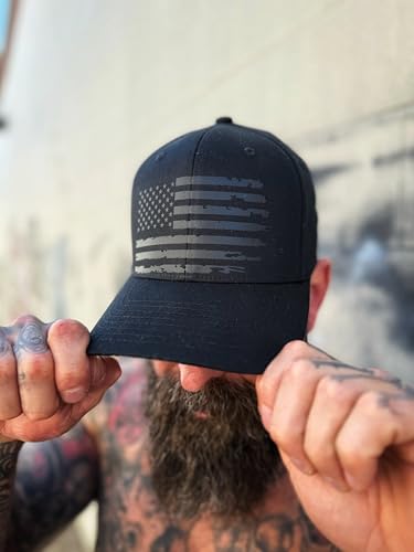 The Drive Clothing "FAFO Hat for Men & Women | Funny Offensive Fitted Baseball Cap | Cotton Blend Stretch Fit Cap | Bold Statement Urban Casual Headwear | Black ON Black