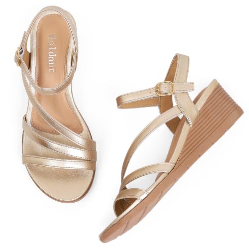 Image of Wedge Sandals for Women Dressy Comfortable Low Heel Summer Shoes