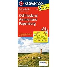 KOMPASS Fahrradkarte Ostfriesland - Ammerland - Papenburg Fahrradkarte. GPS-genau. 170000