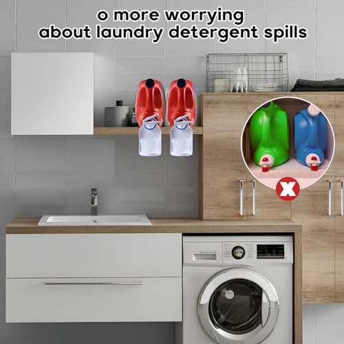 KMOUANTS-2-Pack-Laundry-Detergent-Dispenser-Cup-Holder-Nozzle-button-upgradeEasily-No-More-runny-or-Messy-Laundry-Detergent-Laundry-Cup-Holder-and-drip-Tray-Room-Organization-and-Storage