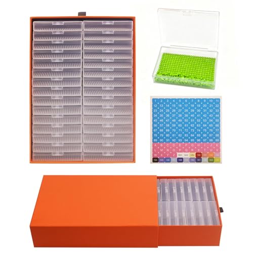 Minnhua 30PCS 2-in-1 Diamond Art Storage Trays with Lids Bead Organiser Storage Box Bead Organiser and Line-Up with Sticker for Small Items DIY Diamond Jewelry Nail Art