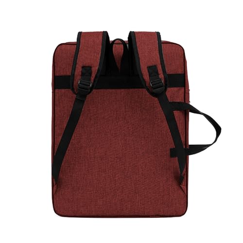 Image of 8K Artist Portfolio Carry Backpack Case Versatile Art Bags Waterproof Adjustable Drawing Board Backpack Art Storage Bags for Artworks Painting Drawing Sketching 19.7 inch x 14.6 inch x 2.4 inch(Red)