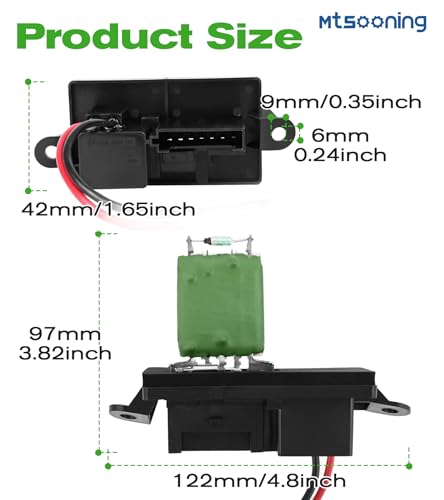 Image of HVAC Blower Motor Fan Resistor Replacement for 1999-2006 Chevy Silverado /GMC Sierra 1500 2500 3500 & 2000-2002 GMC Yukon,2 Holes Mounting Flange,7-Pin,Replace 973-004 89019089 15305077 22807122 RU371