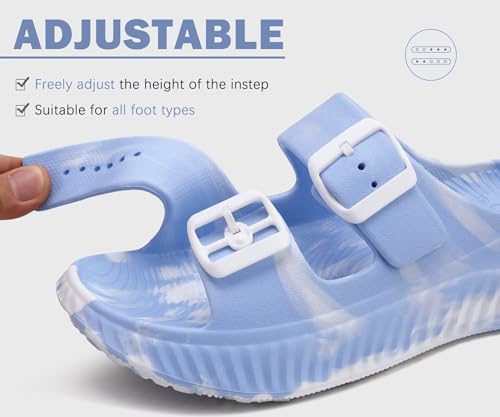 Image of KuaiLu Womens Recovery Sandals With Comfortable Plantar Fasciitis Arch Support, Orthotic Adjustable Thick Cushion Sport Slides Reduces Stress on Feet, Joints & Back Post-Exercise