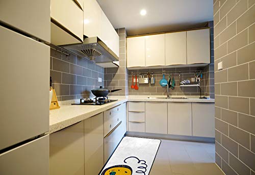 Tapis de cuisine 39x20" imperméable idéal devant l'évier jaune